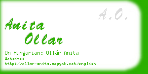 anita ollar business card